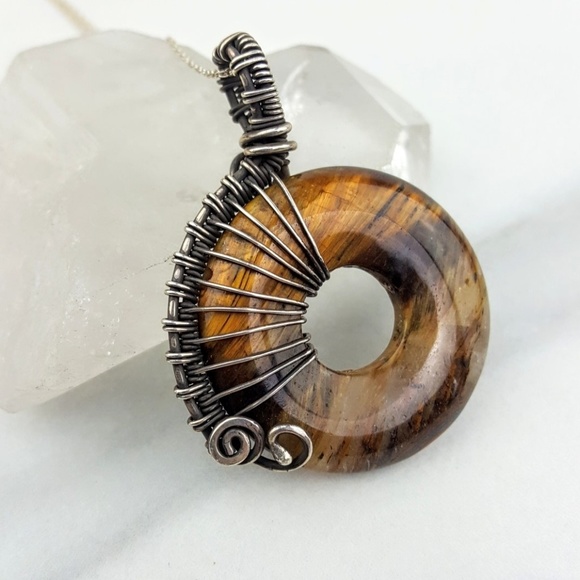 Lexiga Jewelry - 🔴SOLD🔴 Tiger's Eye Sterling Silver Necklace